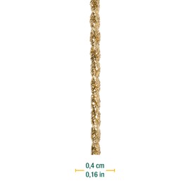 Halbach Seidenbänder Premium Cord Gold | Width: 4 mm Length: 25 m | Cord for Decorations | Gold Cord for DIY Crafts and Gift Wrapping, Colour: Gold