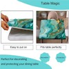 Marble Fitted Tablecloths Square, Gold Green Marble Elastic Edge Home