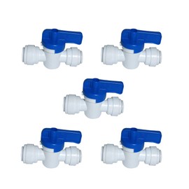 YZMSZ Food-Grade Quick Connector Push-In Tube Fitting,5/16" O.D. Equal Tube Shut off Ball Valve for Reverse Osmosis Water Filter Purifier (Pack of 5)