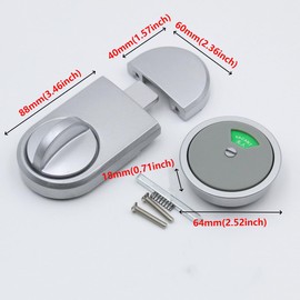 Vacant Occupied Bathroom Lock ，Zinc Alloy Latch Indicating Lock Bolt for Bathroom Restroom Toilet, Tells Whether Room Vacant or Occupied - High end with Word Round Lock 1 Set