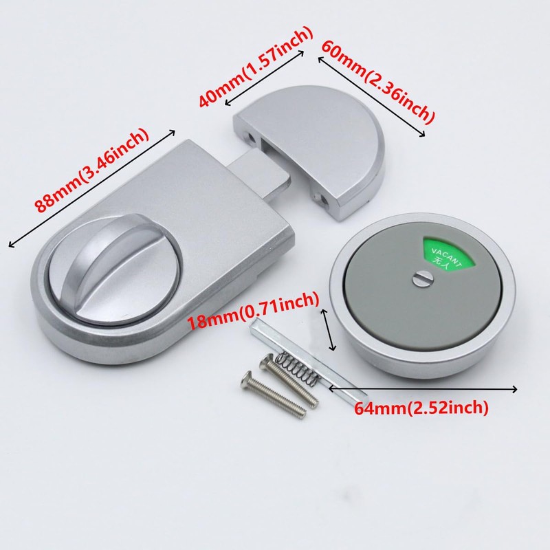 Vacant Occupied Bathroom Lock ，Zinc Alloy Latch Indicating Lock Bolt