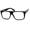 zeroUV Casual Fashion Basic Rectangular Flat Top Clear Lens Glasses