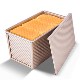 SUNCITY Anodized Aluminum Loaf Pan, 1 lb, Nonstick, Gold, 8.5 x 4.7 x 4.3 Inch