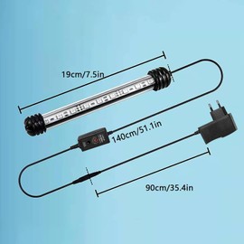 GERUI LED Timer Aquarium Lighting Colourful Colour Changing Strip with Remote Control for Adjustable Brightness Underwater Lighting for Aquariums IP67 Waterproof Light for Fish Tank Plant (19 cm)