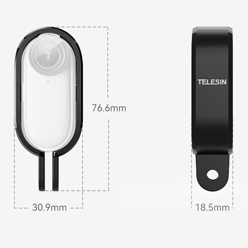 Telesin Camera Adapter Cage Frame Holder Mount for Insta360 GO
