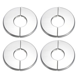 sourcing map Wall Split Flange, 4pcs 304 Stainless Steel Round Escutcheon Plate for 22mm Diameter Pipe