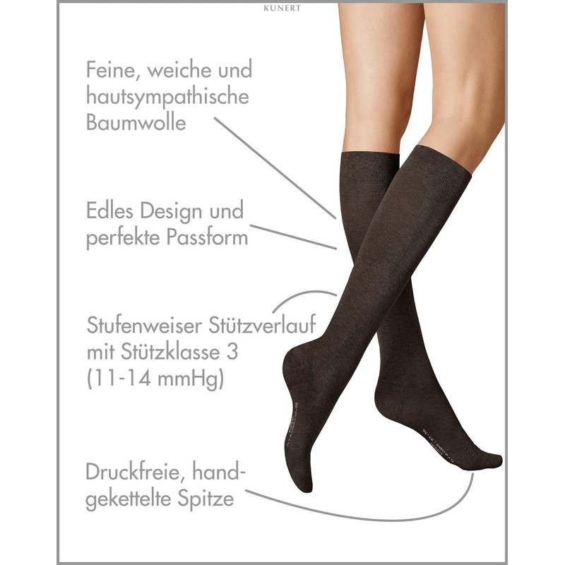 KUNERT Fly&Care® Women's Knee Socks Support Class III Effective Support
