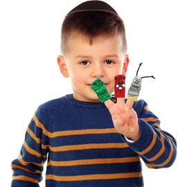 Rite Lite Ten Plague Finger Puppets For Story Time, Education, Passover, and Party Favors - Passover Gifts