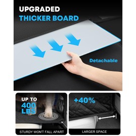 Kohree Dog Car Seat Cover for Medium Large Dogs, Hard Bottom Dog Car Seat Cover for Back Seat Waterproof 600D Car Hammock for Dogs Pet Back Seat Extender for Cars SUV Truck - Upgraded Version