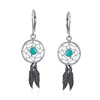 Blue Turquoise Western Jewelry Native American Indian Dream Catcher Feather