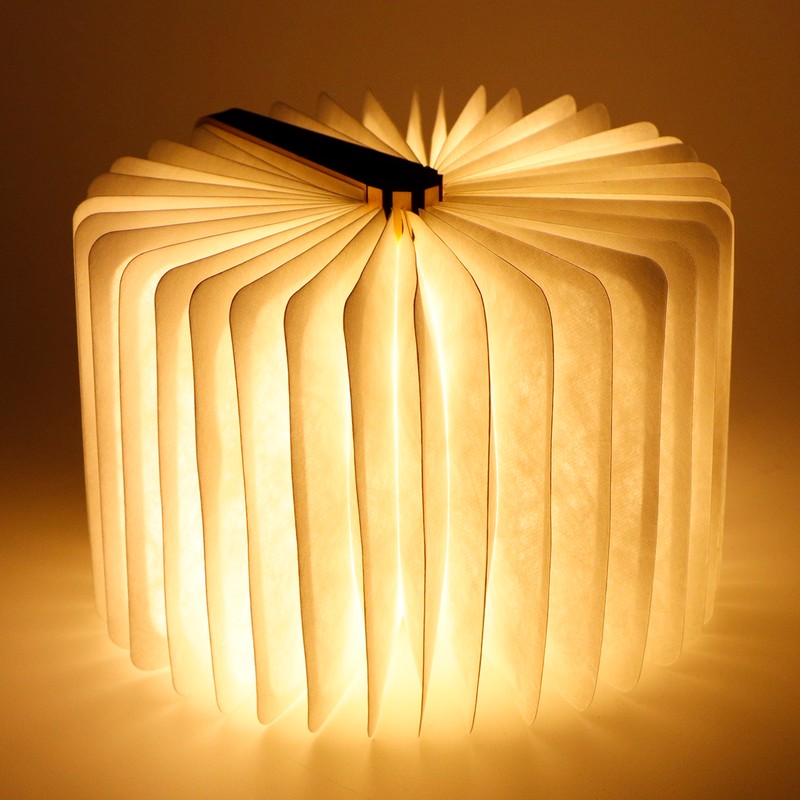 USB Magnetic Wooden Book Light Portable LED Foldable Desk Night