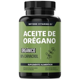 Beyond Vitamins  Aceite de Oregano Orgánico 100 Natural con 88 Carvacrol  Oil of Oregano Grado Alimenticio (180 Caps)                                 