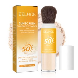 Face Sun Protection Powder, Natural Mineral Sun Cream, Mineral Sunscreen Setting Powder, Oil Control, SPF 50, Lasting Lightweight Breathable, Setting Powder with Brush (A, 1 Piece)