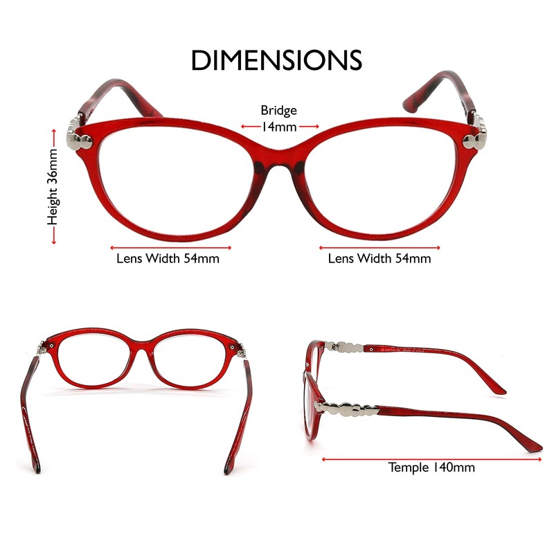 Reading Glasses Women - 4 Pack Readers - Stylish, Comfortable