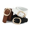 Earnda White Leather Belts for Women Casual Fashion Waist Belt