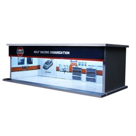 Amagogo 1/64 Scenery Diorama Parking Lot, Garage Display Case with Light, Vehicle Model Display Case for Gifts, Golf Oil