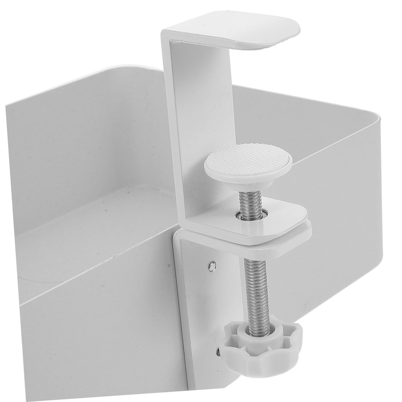 SHINEOFI Under Desk Hanging Shelf Multifunctional Metal Storage Basket Organizer