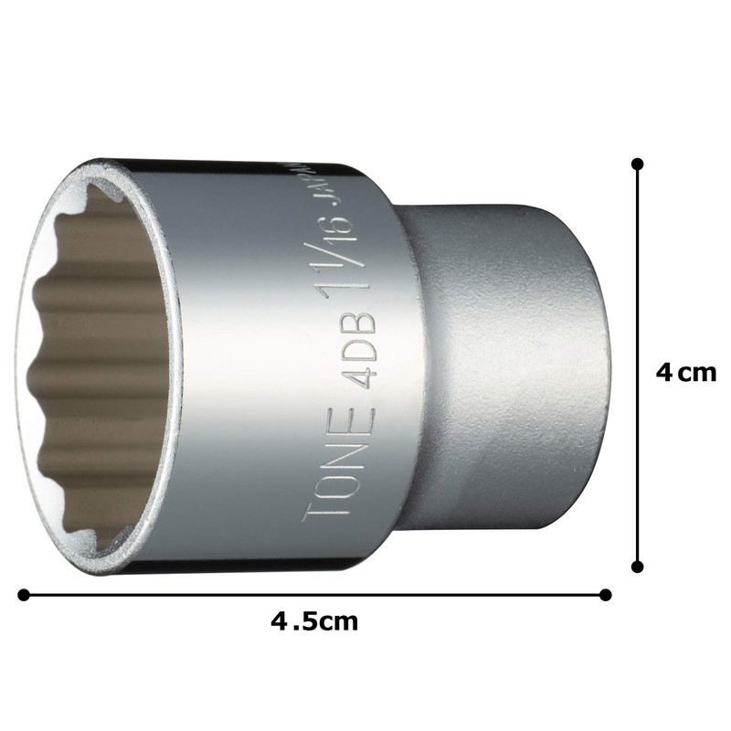 Tone 4DB-34 Socket (12-square) 1/1/16 inch (12.7 mm) Drive Angle