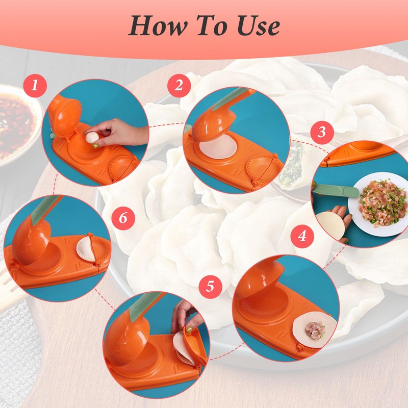 CZAYEFNH Dumpling Maker, 2-in-1 Dumpling Mould Printing, Dumpling Maker, Manual