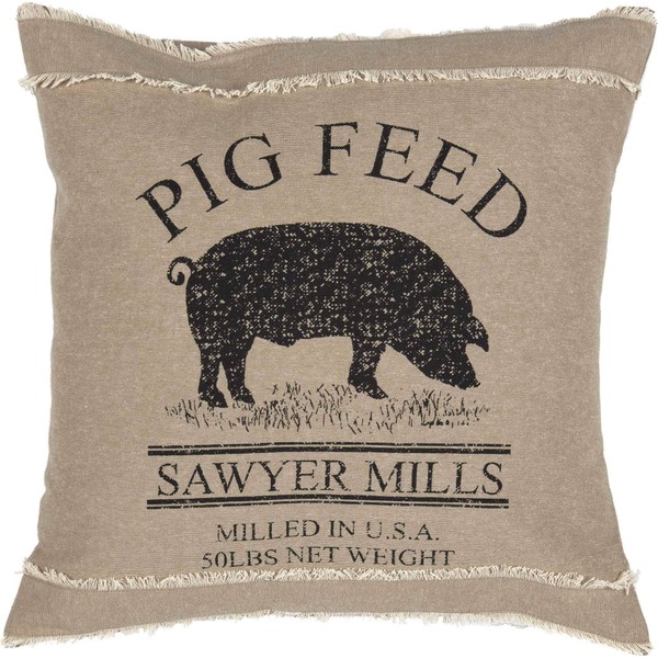 VHC Brands Sawyer Mill Pig Nature Print Chambray Cotton Farmhouse