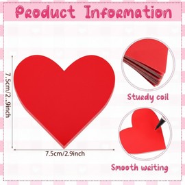 Gueevin 720 Sheets Heart Sticky Notes Bulk Valentine's Day 24 Pads Adhesive Post Heart Notepads Self Stick Notepad Memo Colorful Sticky Notes for Home Business Office, 2.9 x 2.9 Inch, 6 Colors