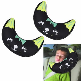 Set of 2 Seat Belt Pads, Car Sleeping Pillow, Children's Car Seat Belt Cushion, Cotton Headrest, Neck Protection, Seat Belt Cushion, Cartoon Pillow, Velcro Neck Support
