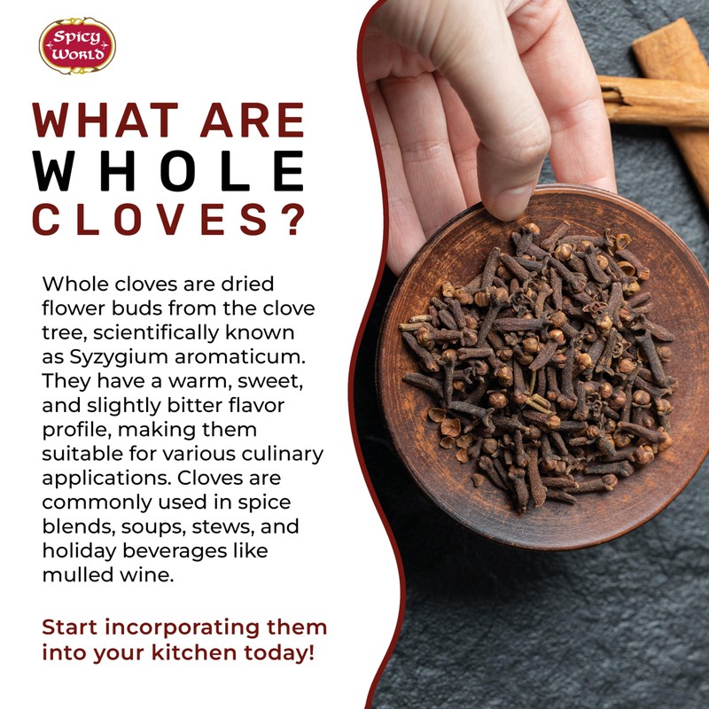 Whole Cloves 7 Oz Bag - Great for Foods, Tea,