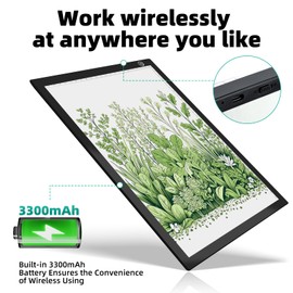 ME456 Rechargeable A4 Light Drawing Board, Lithium Battery Powered Light Pad, Adjustable Brightness LED Tracing Light Box Ideal for Diamond Art, Weeding Vinyl, Viewing Slides, Stenciling