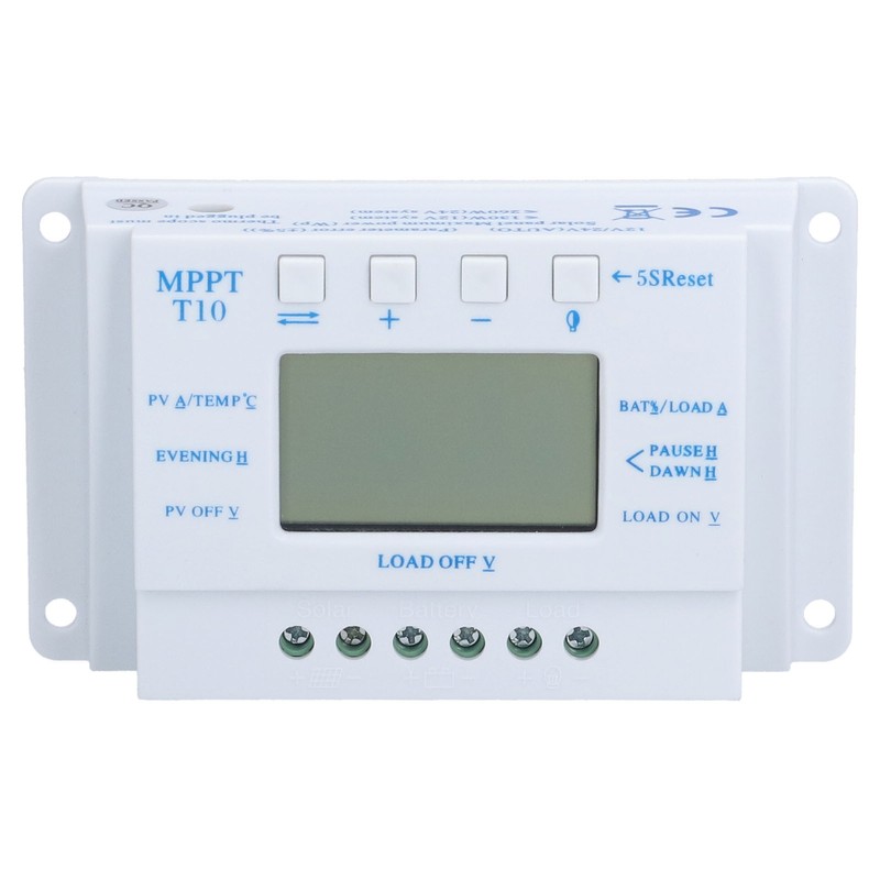10A 12/24V MPPT PWM Solar Charge Controller with LCD Display