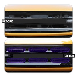 SQQP Front Grill Mesh Grille Inserts Cover Frame Trims Kit 6Pcs Fit for Ford Bronco 2021-2024 2/4 Door Exterior Accessories (Purple)