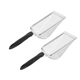 2pcs Garden Sifter, 5mm & 2mm Grids Stainless Steel Gardening Sieve with Non-Slip Handle Mesh Screen Garden Filter Tools Suitable for Sand Rocks Dirt Compost