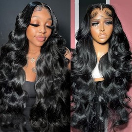 Zojj Lace Front Wigs Human Hair Pre Plucked 13x4 Body Wave Lace Front wigs human hair 180% Density HD Transparent Lace Frontal Wigs Human Hair for women Bleached Knots with Baby Hair 30inch