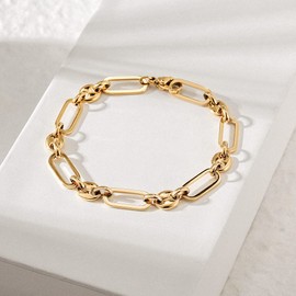 14k Gold Filled Coffee Beans Livit Chain Bracelet for Women Italian Style Twisted Rope Link Chain Adjustable Bracelet best gift Shows your personality