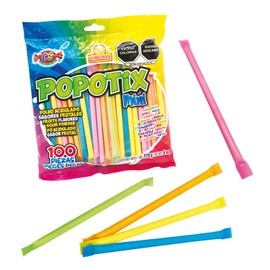 Popotix Mini con 100 piezas, Polvo Acidulado Sabores Frutales, Las Delicias.