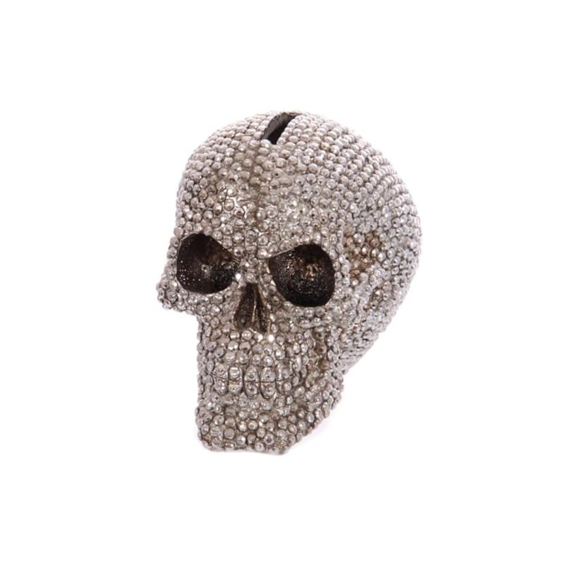 Puckator Tone Skull Money Box, Resin, Silver/Black, 11 x 15.5