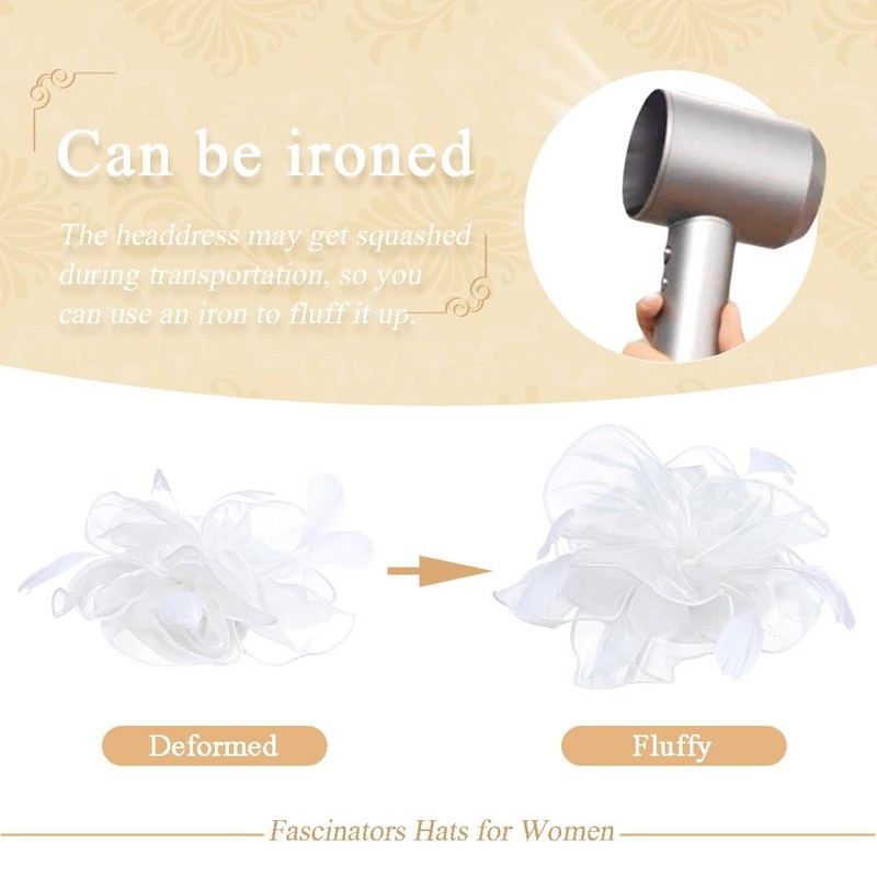 Flayem Fascinator Hats for Women White Pillbox Hat with Veil