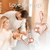 SHEAISRS Rose Gold Heart Dangle Drop Earrings for Women Sterling
