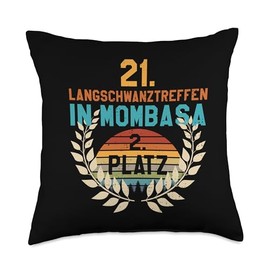 Langschwanztreffen Mombasa - JGA Männer Deko Longtailmeeting in Mombasa 2nd Place Stag Night Throw Pillow, 18x18, Multicolor
