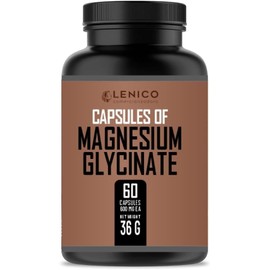 Glicinato de Magnesio 60 Capsulas  Cápsulas de 500 mg  Alta Absorción  Libre de Gluten y Aditivos  Lenico                                             