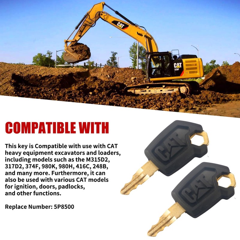 Femory Cat Keys Replacement for Cater-Pillar Heavy Equipment 5P8500 (2