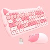 Cute Cat 2.4G USB Wireless Keyboard and Mouse Combo, Silent