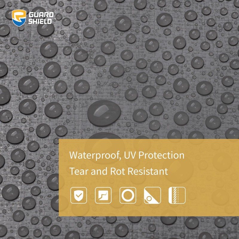 GUARD SHIELD Heavy Duty Tarp Waterproof 20x20 Feet Grey Large