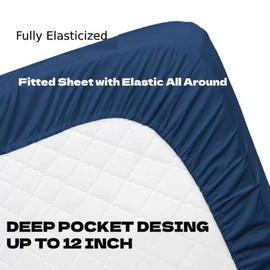 RV King 72" x 80" Sheets for RV - RV King 72" x 80" Sheet Set for RV Camper - RV Sheets - 4 Piece Bed Set for Campers 8-12 Deep Pocket Fitted Sheet Luxury Soft (Navy - RV King - 72” x 80”)