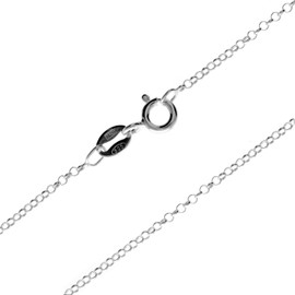 SilverAmber Jewellery UK - 925 Sterling Silver Delicate Italian Belcher-Rolo 1.62 mm Thin Chain Necklace - 16" - GCH00616