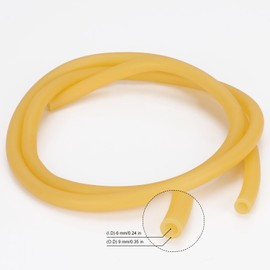 XCD Rubber Tubing, 3/8'' (9 mm) O.D. 1/4'' (6 mm) I.D. Highly Elastic Pure Latex Amber Tubing Natural Rubber Tube for Laboratory Use, 3 Feet (1 Meter)