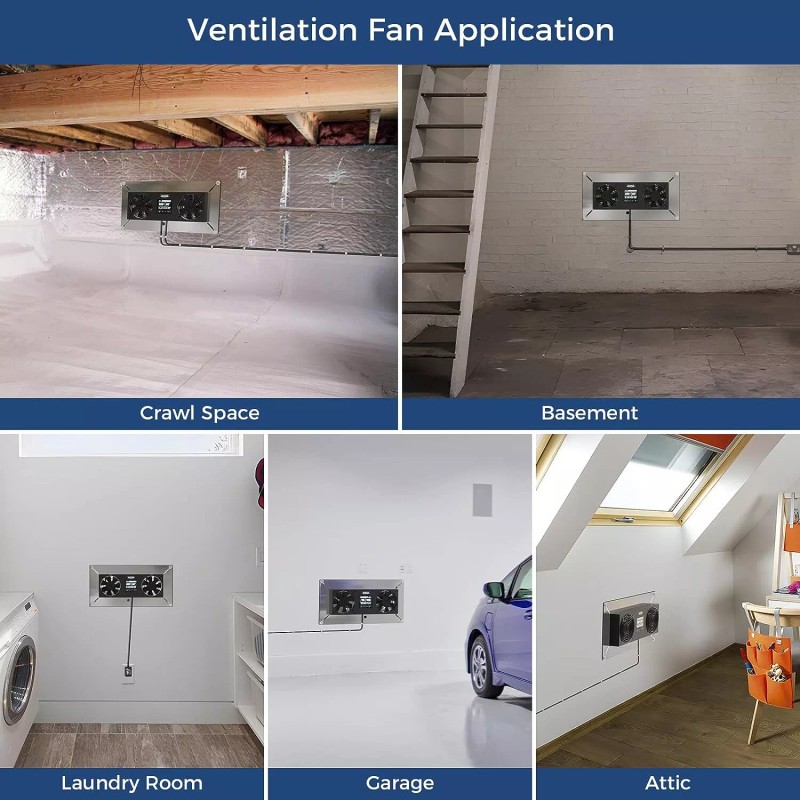 ALORAIR Crawlspace Ventilation Fan,for garage,shed,cr