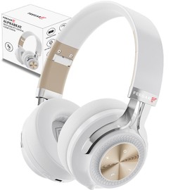 Feegar Bluetooth-Kopfhörer über Ohr, 65 Stunden Spielzeit und ANC, BT 5.4 kabellose Kopfhörer mit Mikrofon, HiFi-Stereo, faltbares leichtes Headset, tiefer Bass für Zuhause, Büro, Handy, PC (Weiß)
