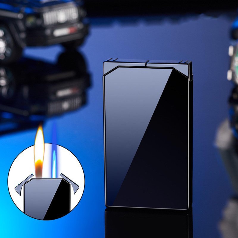 Dual Flame Square Shape Torch Lighter, Switchable Torch Jet &