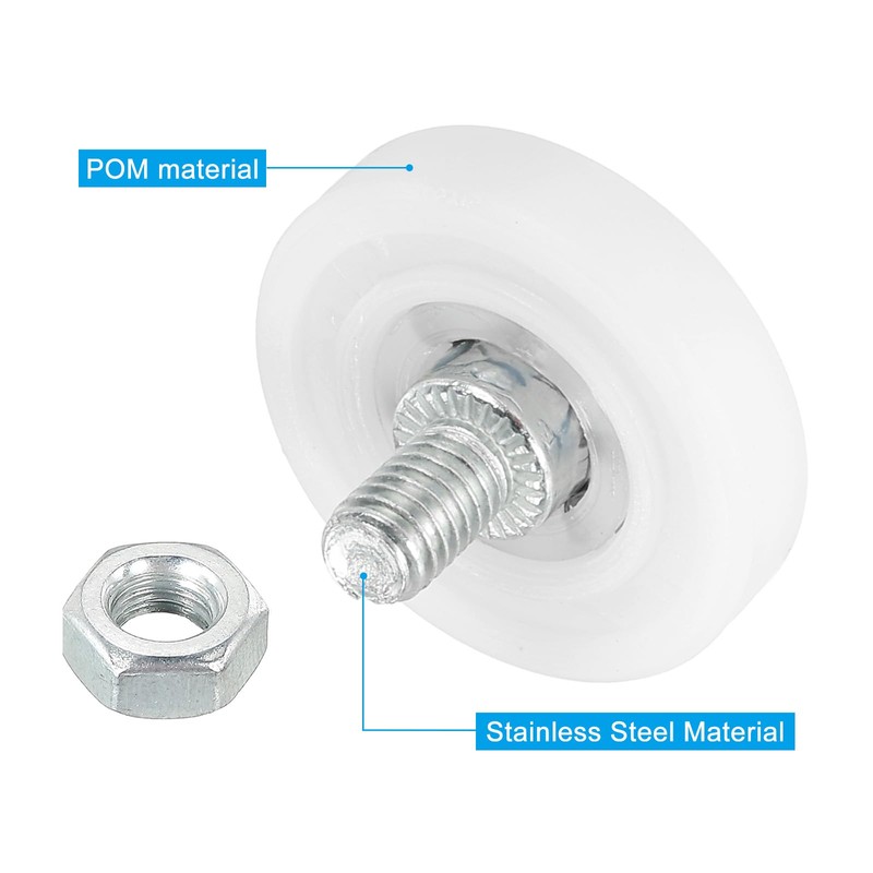 PATIKIL 29mm Drawer Rollers 4pcs Plastic Drawer Pulley Replacement Wheel