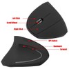 Vertikale Gaming-Maus, 2.4GHz Optical Wireless Ergonomic Mouse 800 1200 1600